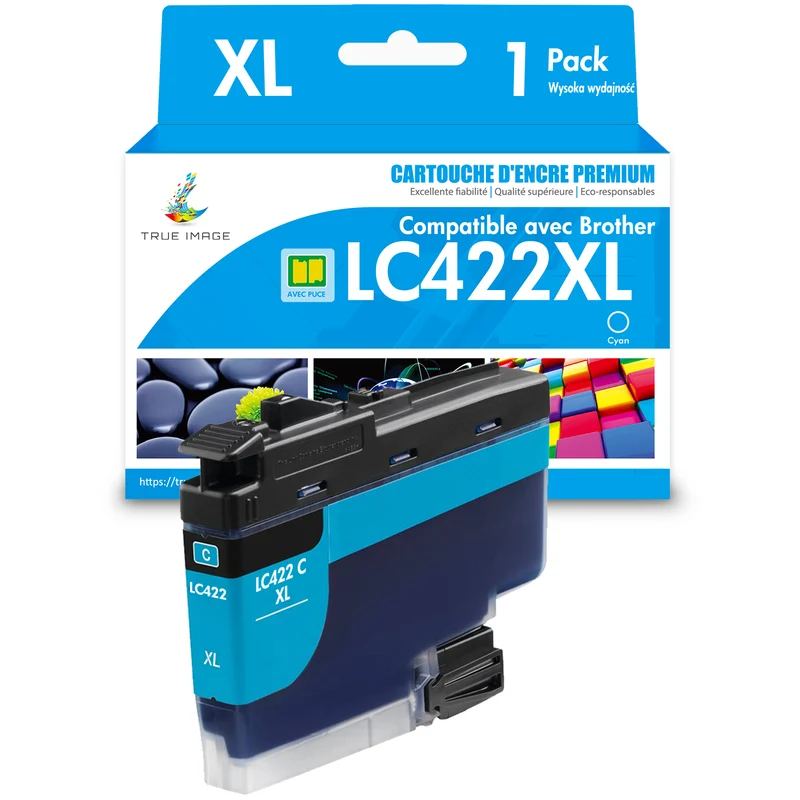 Brother LC422XL Cyan Cartouche d'encre compatible