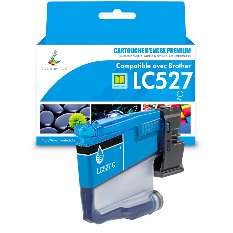 Brother LC527C LC527XLC Cartouche d'encre Cyan Compatible