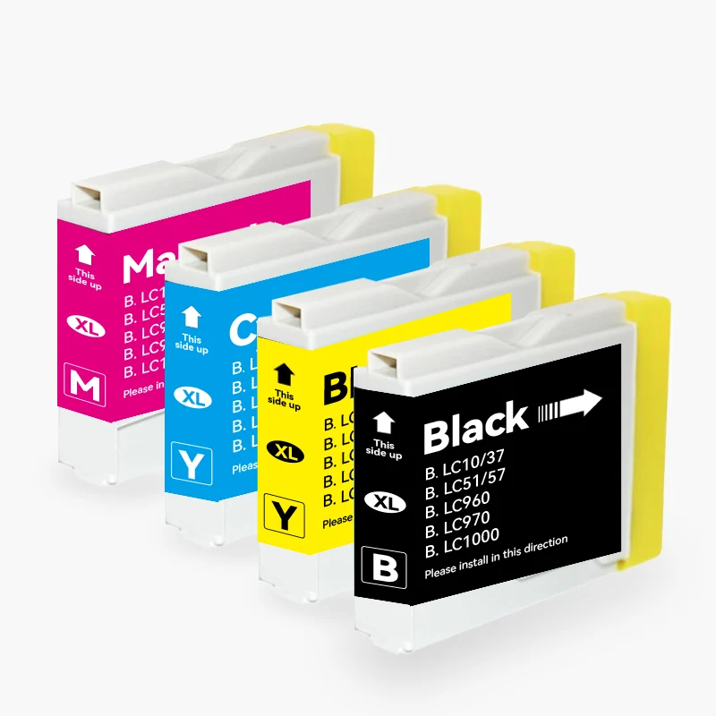 BROTHER LC-970/LC1000 Cartouche d'encre compatible （Noir/Couleur）| Recyclée et écologique-Indication niveau d encre - Format XL