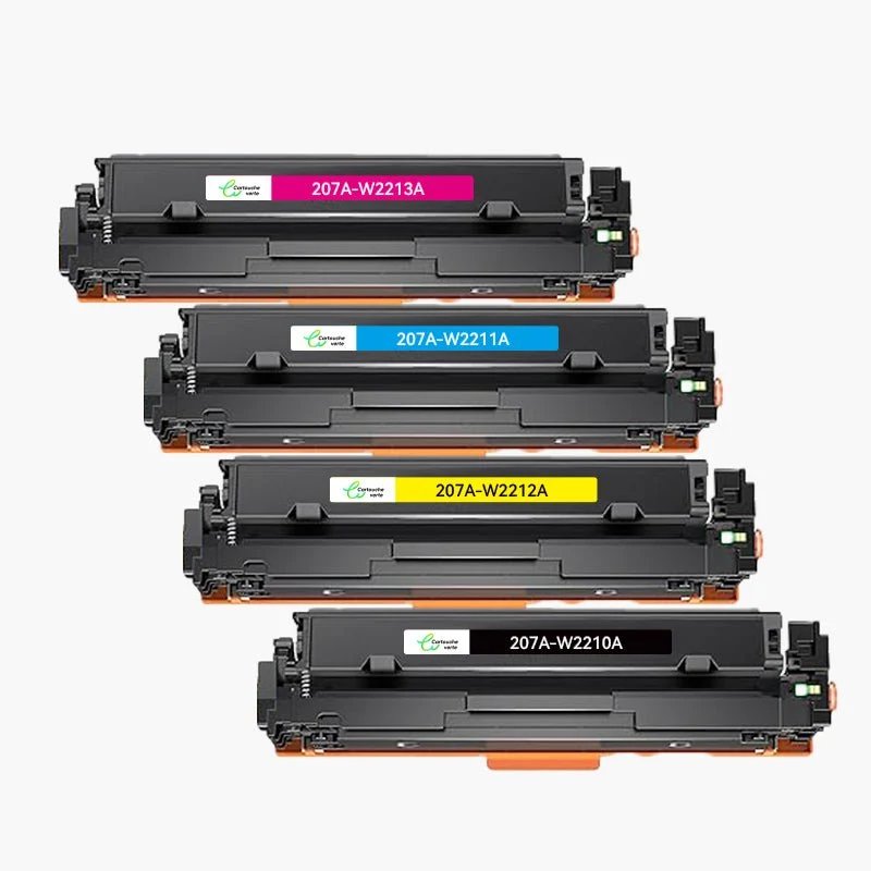 HP 207A (W2210A / W2211A / W2212A / W2213A) Compatible Toner - 4 Couleurs - Format XL | Cartouche verte