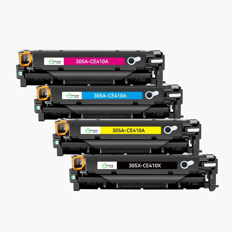 HP 305A/305X (CE410A / CE411A / CE412A / CE413A) Compatible Toner - 4 Couleurs - Format XL | Cartouche verte