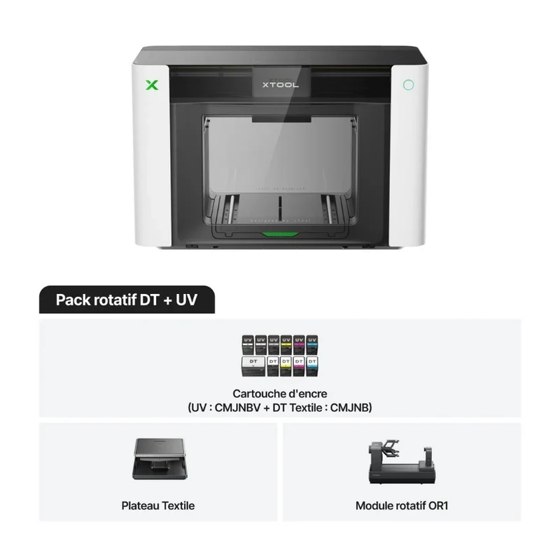 xTool - O1 Omni Printer - Pack Rotatif DT + UV (UV&DTG Rotary Bundle)