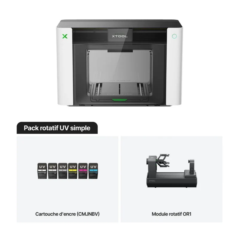 xTool - O1 Omni Printer - Pack Rotatif UV Simple (Single UV Rotary bundle)