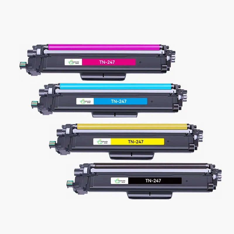 Toner Compatible Brother TN247/TN243 – Pack 4 Couleurs – Haute Capacité – Pour DCP-L3550CDW / MFC-L3750CDW – Écologique & Haute Qualité | Cartouche Verte