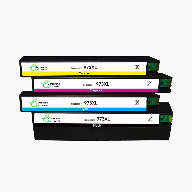 HP 973X-XL Compatible Toner - 4 Couleurs（Format Standard) | Cartouche verte