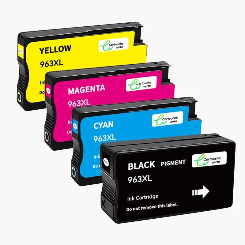 HP 963XL Cartouche d'encre Compatible - 4 Couleurs | Recyclée et écologique - Format XL
