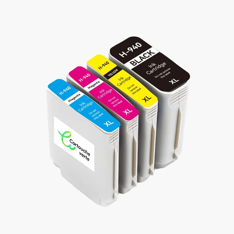 HP 940XL Cartouche d'encre compatible - 4 Couleurs | Recyclée et écologique - Format XL