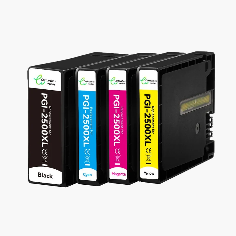 CANON PGI-2500XL Cartouche d'encre compatible - 4 Couleurs | Recyclée et écologique - Format XL