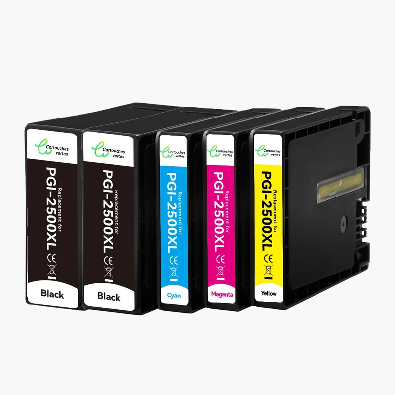 CANON PGI-2500XL Cartouche d'encre compatible - 4 Couleurs | Recyclée et écologique - Format XL