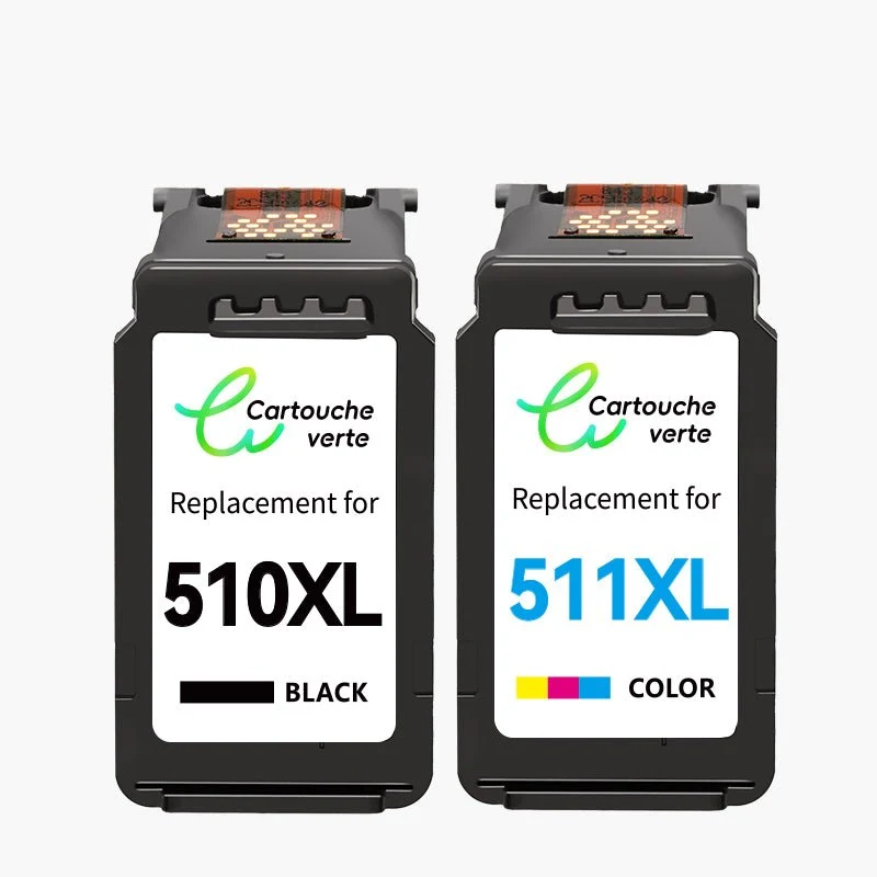 CANON PG-510/CL-511XL Cartouche d'encre compatible （Noir/Couleur）| Recyclée et écologique-Indication niveau d encre - Format XL