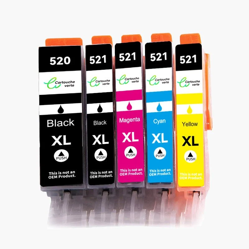 CANON PGI-520/CLI-521XL Cartouche d'encre compatible - 4 Couleurs | Recyclée et écologique - Format XL