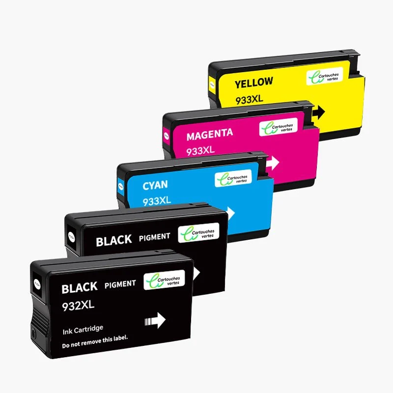 HP 932/933XL Cartouche d'encre compatible - 4 Couleurs | Recyclée et écologique - Format XL