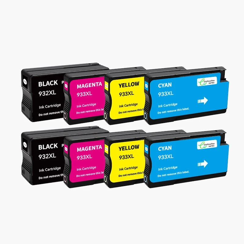 HP 932/933XL Cartouche d'encre compatible - 4 Couleurs | Recyclée et écologique - Format XL