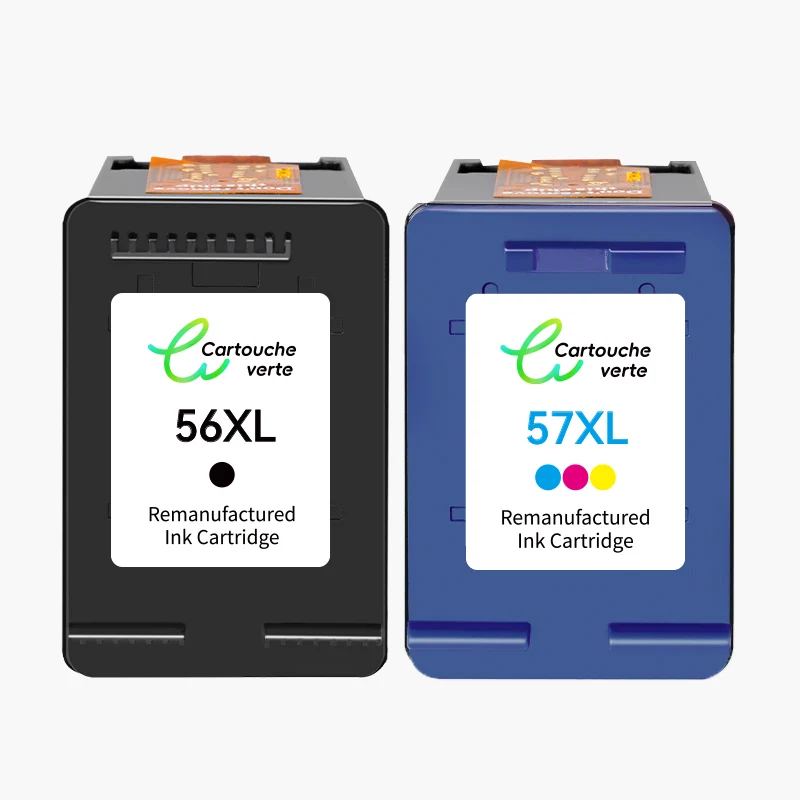 HP 56XL/57XL Cartouche d'encre compatible （Noir et Couleur ）| Haute qualité - Indication niveau d encre - Format XL