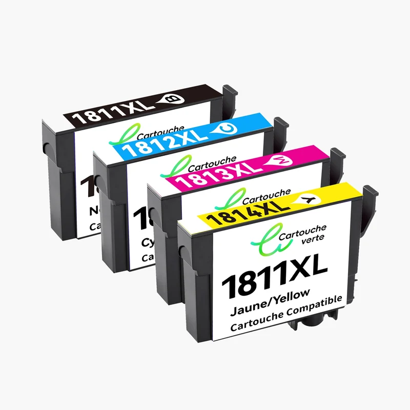 EPSON 18XL Cartouche d'encre Compatible - 4 Couleurs | Recyclée et écologique - Format XL