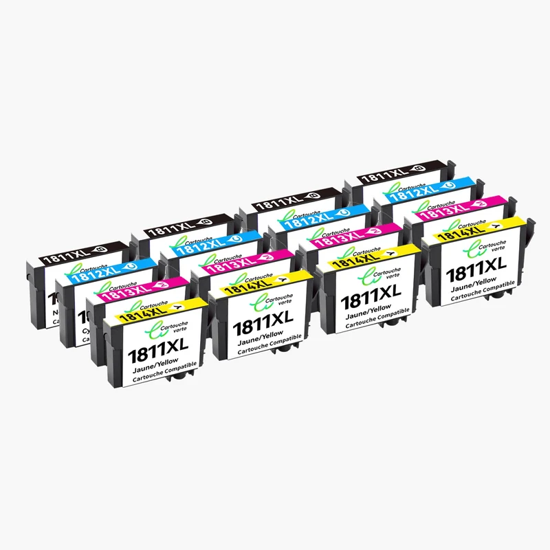 EPSON 18XL Cartouche d'encre Compatible - 4 Couleurs | Recyclée et écologique - Format XL