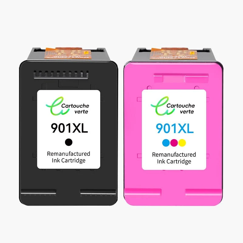 HP 901XL Cartouche d'encre compatible（Noir et Couleur）| Recyclée et écologique - Indication niveau d encre - Format XL