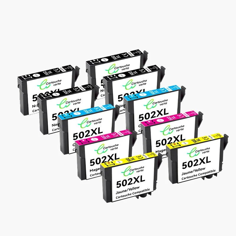 EPSON 502XL Cartouche d'encre Compatible - 4 Couleurs | Recyclée et écologique - Format XL