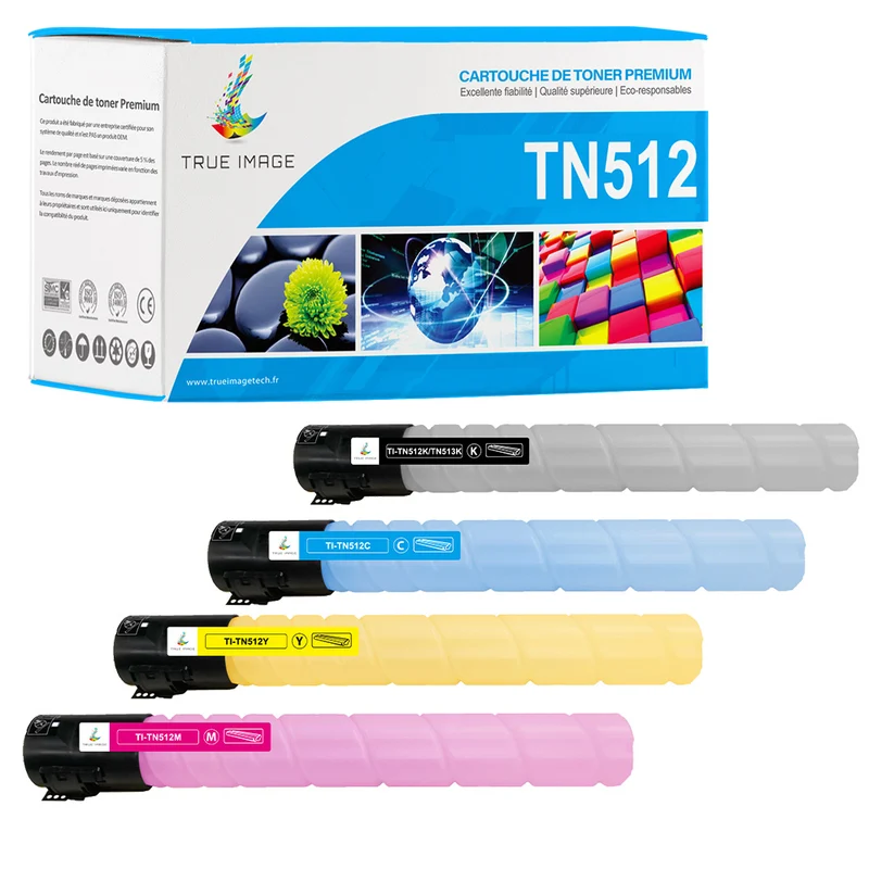 Pack Konica Minolta TN512 CMYK Toners Compatibles bizhub C454, C454e, C554, C554e