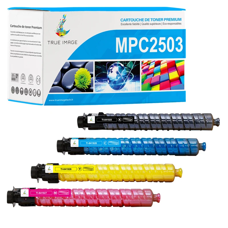 Pack Ricoh MPC2503 CMYK Toners Compatibles Ricoh Aficio MP C2003, C2503