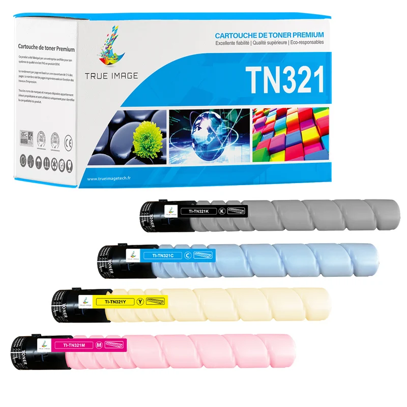 Pack Konica Minolta TN321 CMYK Toners Compatibles Konica Minolta bizhub C224, C224e, C284, C284e, C364, C364e