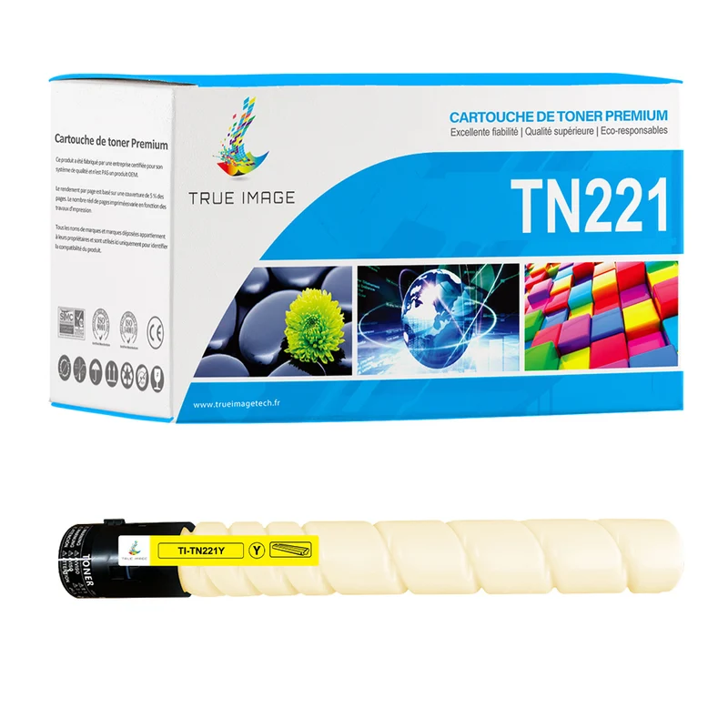 Compatible Konica Minolta TN221Y Toner Jaune 22500 pages