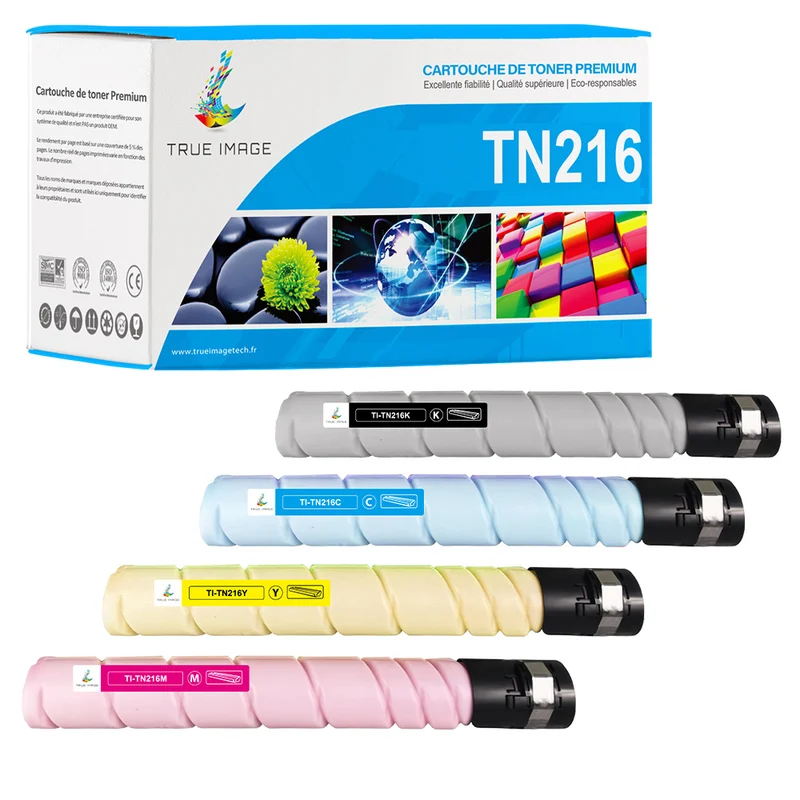 Pack Konica Minolta TN216 CMYK Toners Compatibles Konica Minolta bizhub C220, C280