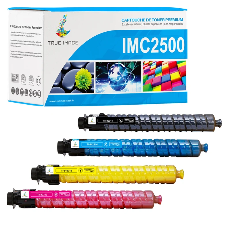 Pack Ricoh IMC2500 CMYK Toners Compatibles Ricoh IM C2000, C2000A, C2500, C2500A