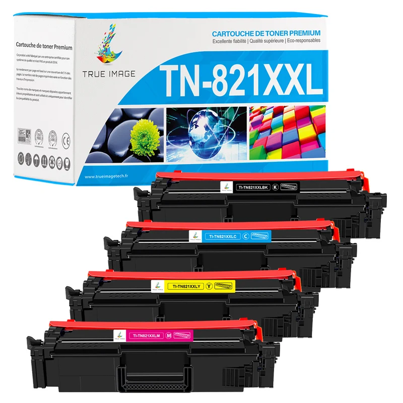 Pack 4 couleurs Brother TN821 XXL CMYK Toners Compatibles