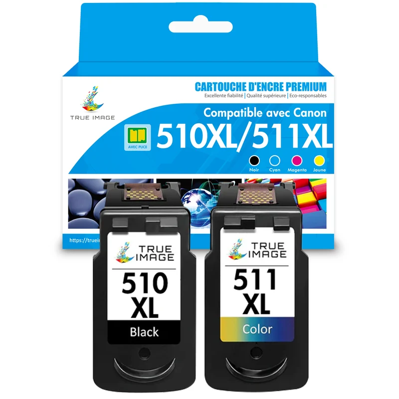 Pack Compatible Canon PG-510XL CL-511XL (BK + CMY) Cartouche d'encre