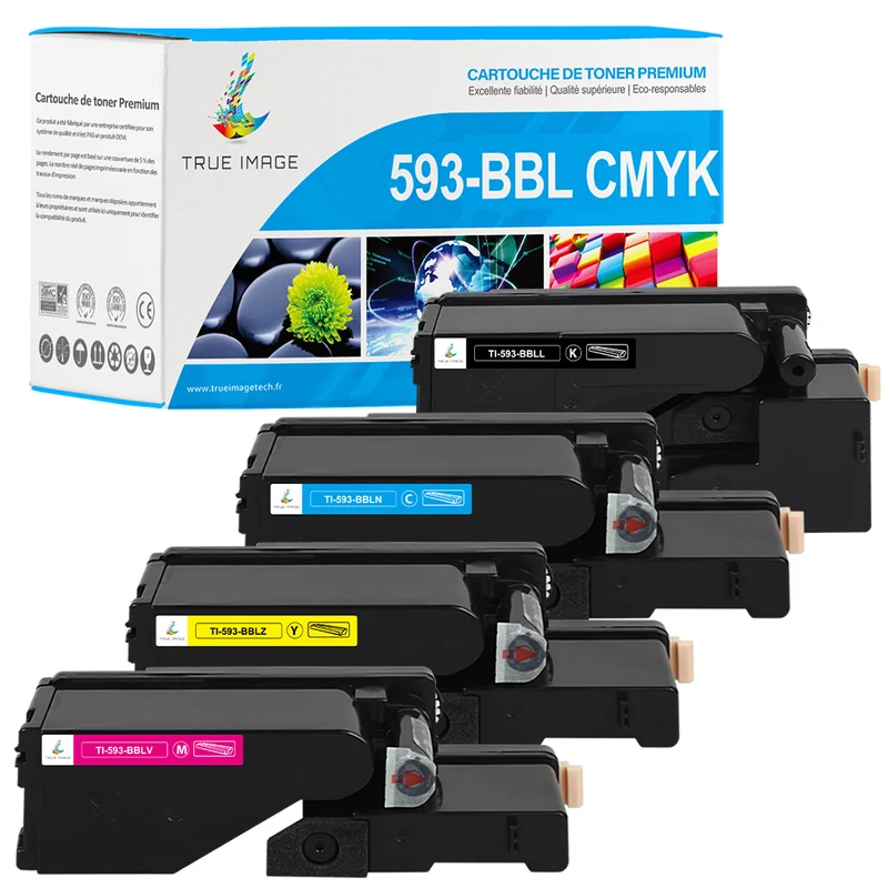 4 Kits de Toner Dell 593-BBL Compatibles