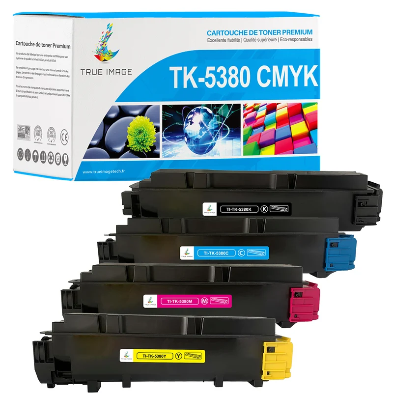 Pack 4 Couleurs Kyocera TK-5380 CMYK Toners Compatibles