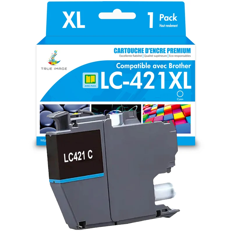 Brother LC421XL Cyan Cartouche d'encre compatible