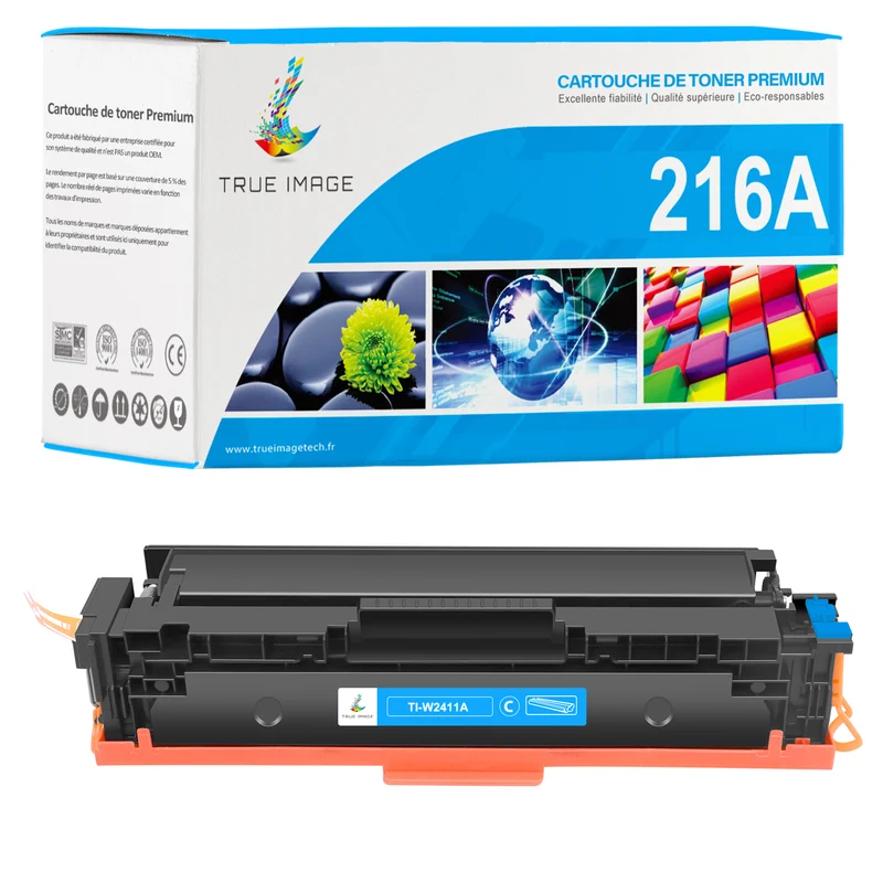 HP 216A Cartouche de Toner Cyan Compatible W2411A | Sans Puce