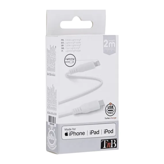 CABLE LIGHTNING/USB-C 2M BLANC
