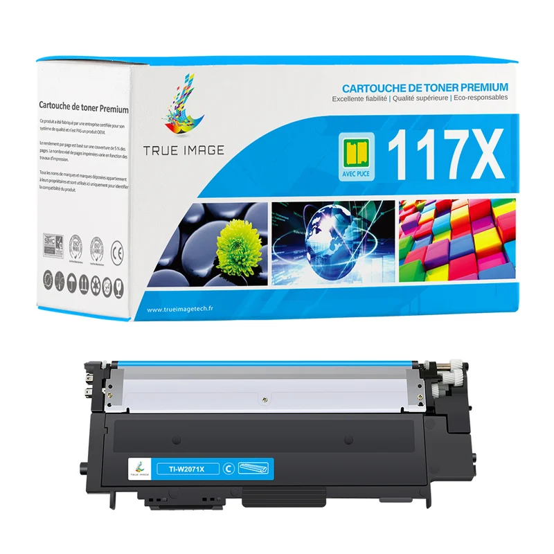 HP 117X Cartouche de Toner Cyan Compatible W2071X