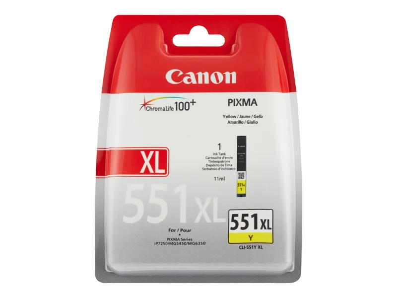 CANON CLI-551 Y XL - CARTOUCHE JAUNE (HAUTE CAPACITE)