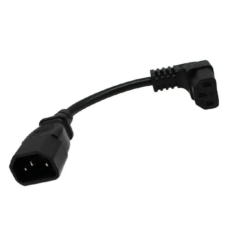 Hella Compact IEC C13 To C14 Power Extension Cord With Snappy 90 Degree Plug Design For Quick Rig Setups And Smooth Computer HDTV Connections Without Extra Clutter