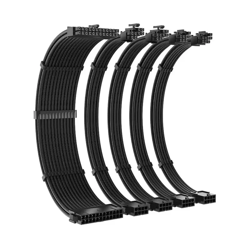 Heavy Duty 18AWG Sleeved Power Cable Extension Cord Set With 24Pin Motherboard Pcie Gpu And Cpu Connectors For Clean Cable Management And Sick Pc Rig Upgrades