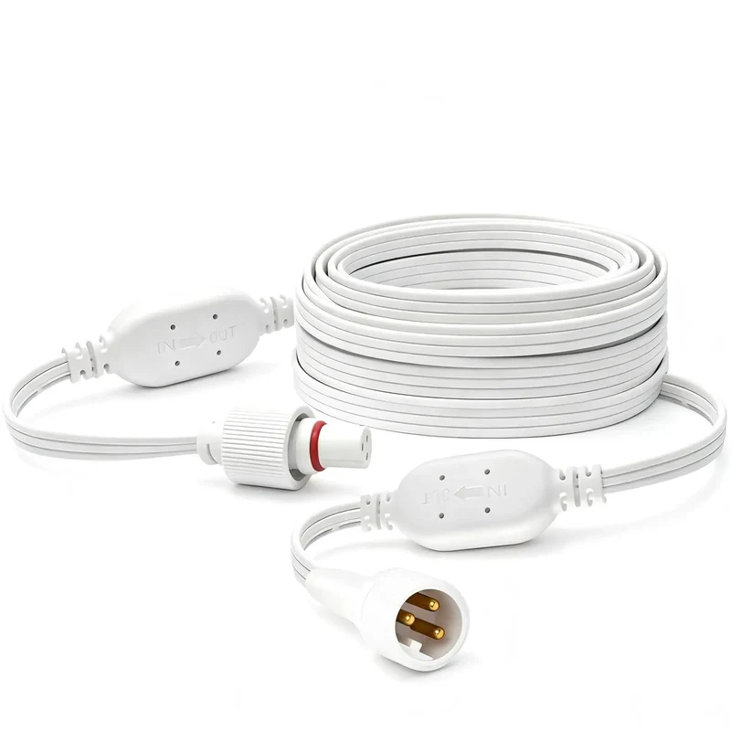 Heavy Duty Thirty Two Foot Outdoor Permanent Lighting Extension Cord Featuring Built In Voltage Booster Delivering Hella Smooth Power To Kick Flicker Issues To The Curb Today