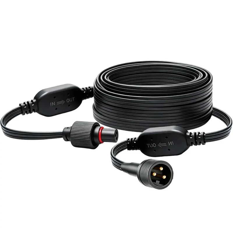 Hella Durable 32 Ft Extension Cable With Pro Voltage Booster For Permanent Outdoor Led Lighting Setup No More Flickery Strings Top Slick Power Boost Wire For Smooth Home Decor Wiring Kit
