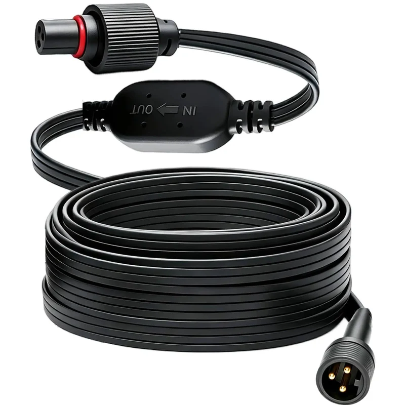 16 Foot Outdoor Extension Cord Featuring Built In Voltage Booster For Permanent Yard Lighting And Holiday String Cables Heavy Duty Weatherproof Wire Kills Flickering Perfect For Backyard Glow Ups And Rock Solid Power Setup