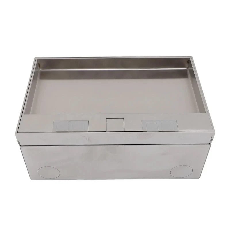 Heavy Duty Stainless Steel Recessed Floor Power Outlet Kit With Usb A Charging Port And Ethernet Jack Flush Mount Electrical Box Drop Dead Sleek Pop Up Design No Sweat Access For Home Office