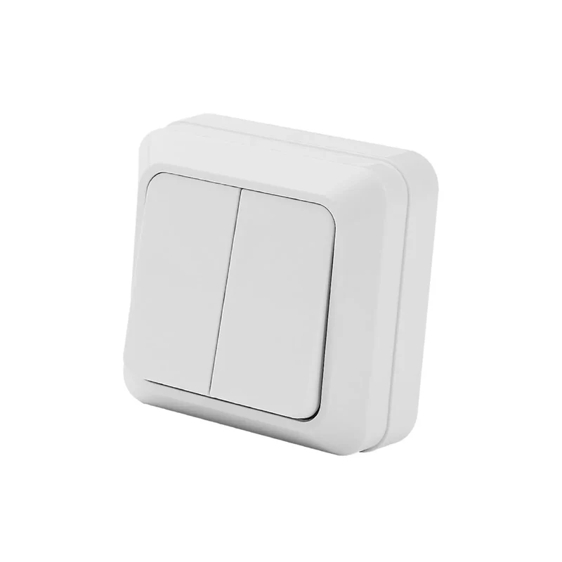 Heavy Duty White Wall Outlet Socket With Ground Wire Switch 16A 220V EU Standard 2 Gang 1 Way Fire Resistant Plastic Electrical Plug For No Sweat Wiring