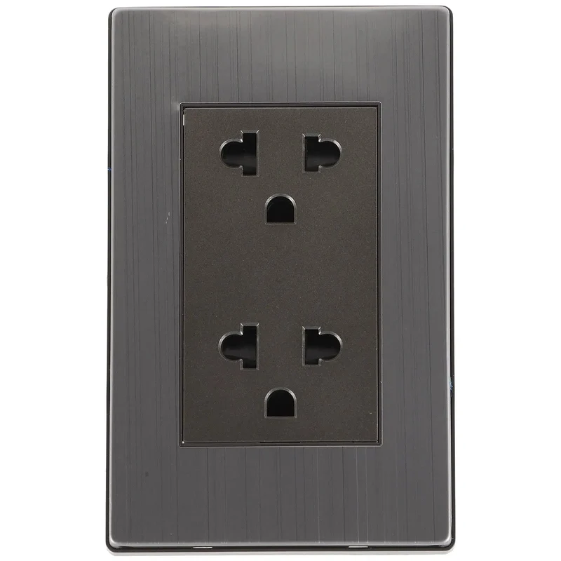Top Shelf Stainless Steel Six Hole Wall Outlet Plug In Everything Without Breaking A Sweat Heavy Duty 16 Amp Electrical Socket Straight Fire Gaming Home Office Smooth Operator Design