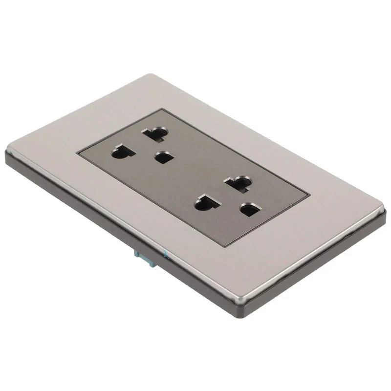 Heavy Duty Circular Wall Electrical Outlet With Stainless Steel Faceplate Six Hole Power Socket Straight Up Sleek And Built To Last For Your Daily Grind Plus Fast Charging Usb Port