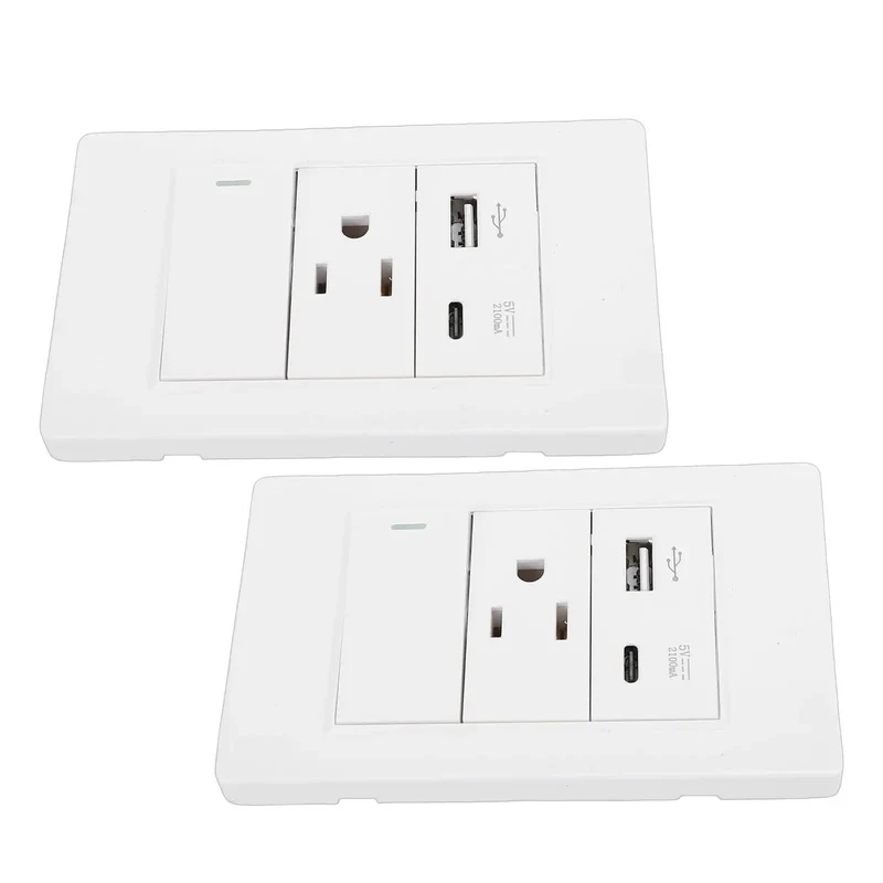 Rock Solid Heavy Duty Wall Outlet With Single Toggle Switch 15 Amp 3 Prong Socket Packed With Fast Usb Type C Charging Port Overload Shielding And Flame Resistant Housing For No Fuss Home And Office Electrical Box Swap