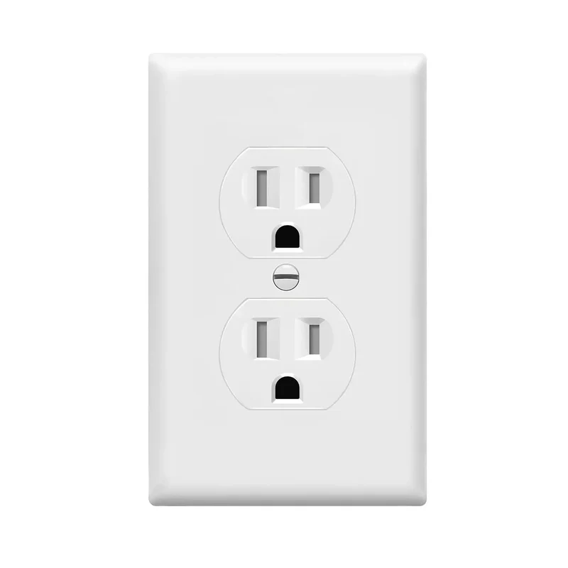 Rock Solid White Duplex Receptacle Outlet With Tamper Resistant Shutters And Wall Plate Included For No Sweat Weekend Upgrades That Plug And Play Right As Rain Every Single Time
