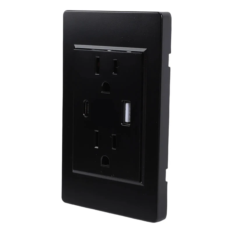 Heavy Duty 3 Prong Wall Outlet With Quick Charge Usb Ports Built Like A Tank Polycarbonate Faceplate That Shields From Moisture Without Skipping A Beat For Solid Performance