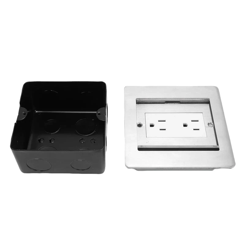 Slick Recessed Floor Power Box Featuring Double Electric Receptacles With Smooth Sliding Cover For Modern Homes Ultimate Hassle Free Multi Device Charging Station